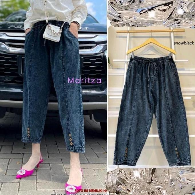 Willply Celana Jeans Wanita Rhapsody Model 7/9 Korean Style - Baggy Pants Jeans Snow
