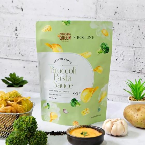 Broccoli Pasta Sauce Potato Chips Munching Queen 90Gr