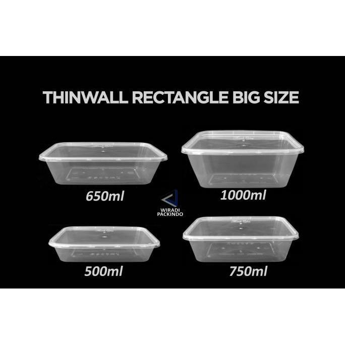 Kotak Nasi 1000ml - Thinwall Persegi Panjang 1000 ml GROSIR