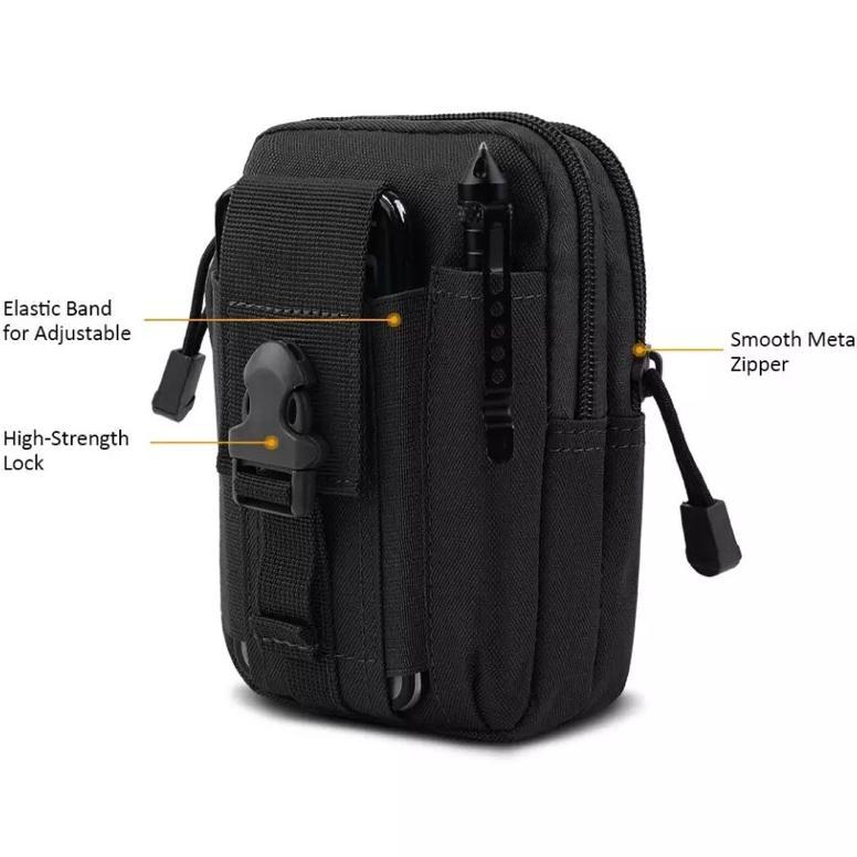 Tas Pria Pinggang Polos Import B318 / Tas Pinggang Pria Taktikal Import