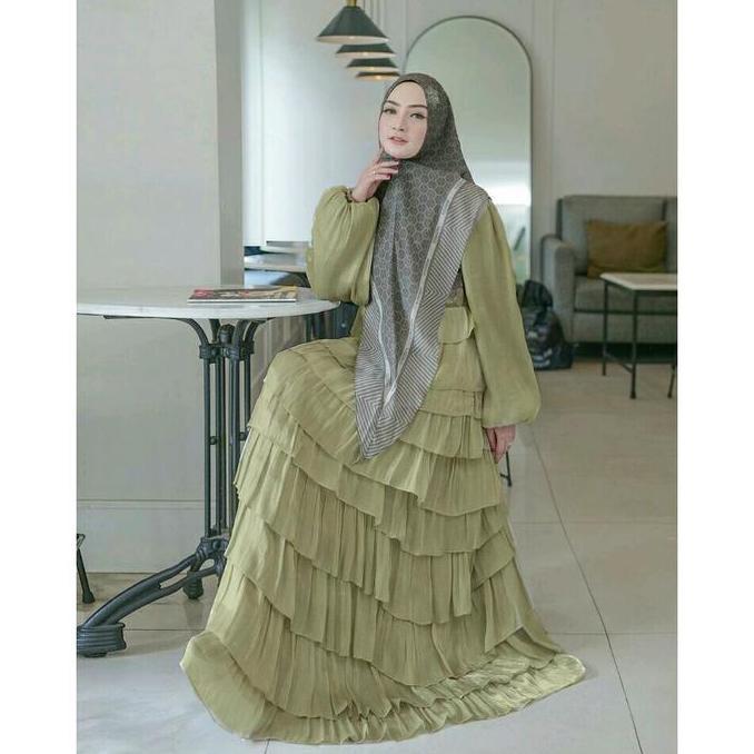 Murah Gamis Umpak Series Yodizein Full Ceruty Digital Printing Muslim Wanita Non COD