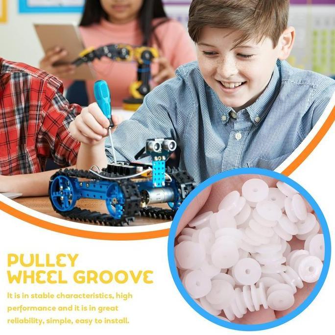 SIMATEKNO 10pcs Pulley Plastik Kecil / Pulley Wheel Micro Mini Gear Motor 2x9.3mm