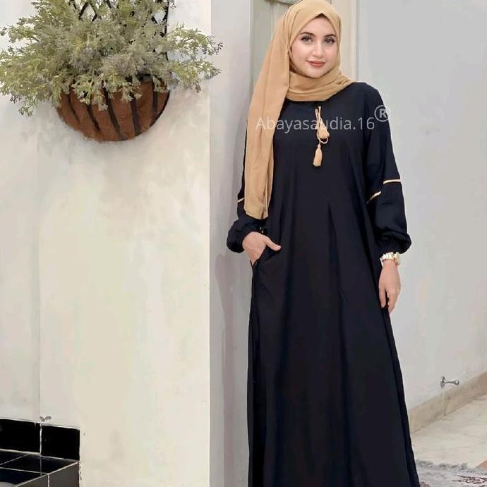 Abaya Terompah Hitam Series By Nurina Store Gamis Rayon Dress Muslim (TERBAIK) (TERBARU) (TERMURAH)