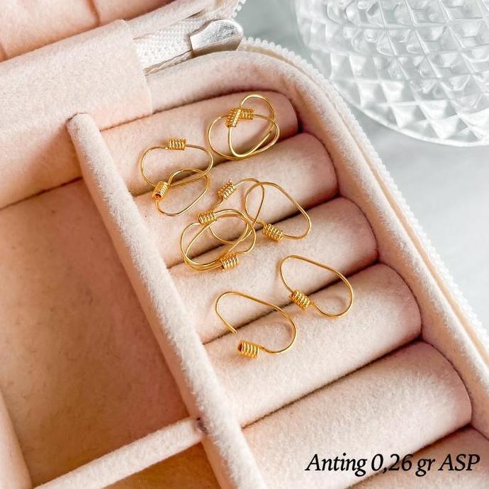 Anting lilit bayi polos -+0.250gram emas tua kadar 16k