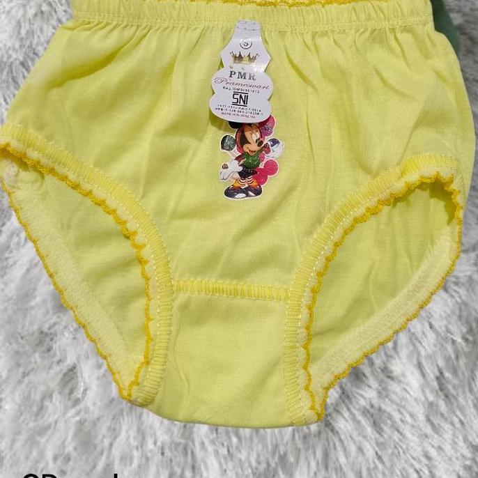 ( 6 pcs ) PMR celana dalam anak Cewek balita sampai tanggung motif polos karakter // CD anak perempu