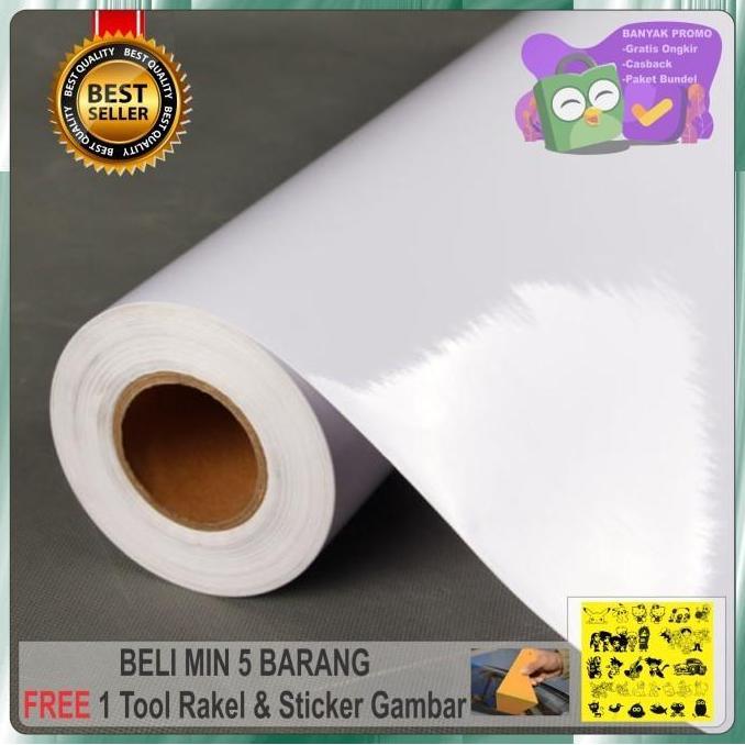 Stiker putih glossy/metalic / skotlet putih glossy/metalik