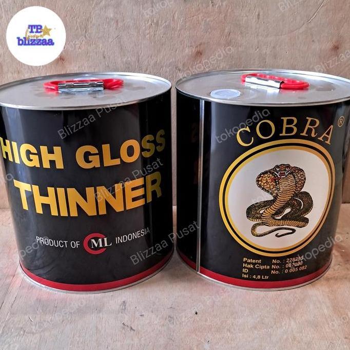 TERBARU - Thinner High Gloss Cobra Hitam 5 liter Galon Thiner Cobra Hitam Merah Hijau Tiner Cobra 5L