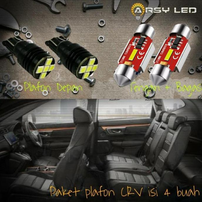TERBARU - ARSY LED LAMPU Plafon Kabin Mobil CRV CR-V isi 4 Gen5 Super Terang