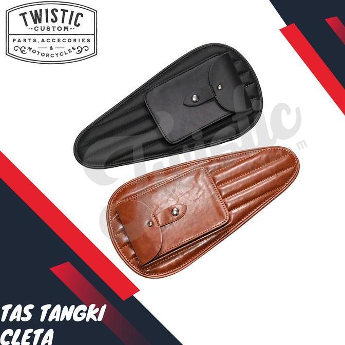 Tas Kulit Tangki Tank Bag Cleta Motor Custom Universal Retro Klasik Termurah