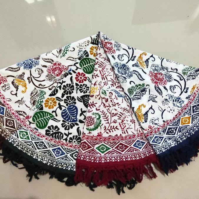 Taplak Meja Bulat Batik Cap