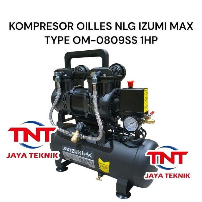 Promo Izumi Max Om 0809Ss Mesin Kompresor Angin Oilless Izumi Max Om 0809 Ss Om-0809Ss 9 Liter 1Hp