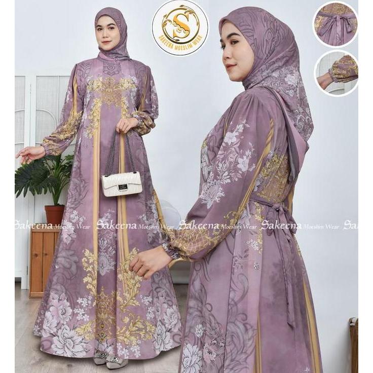 Sakeena Jasmine Gamis Ceruty Digital Printing
