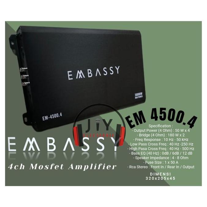 Power Amplifier Mobil 4 channel Embassy EM 4500.4 EM-4500.4 EM 4500