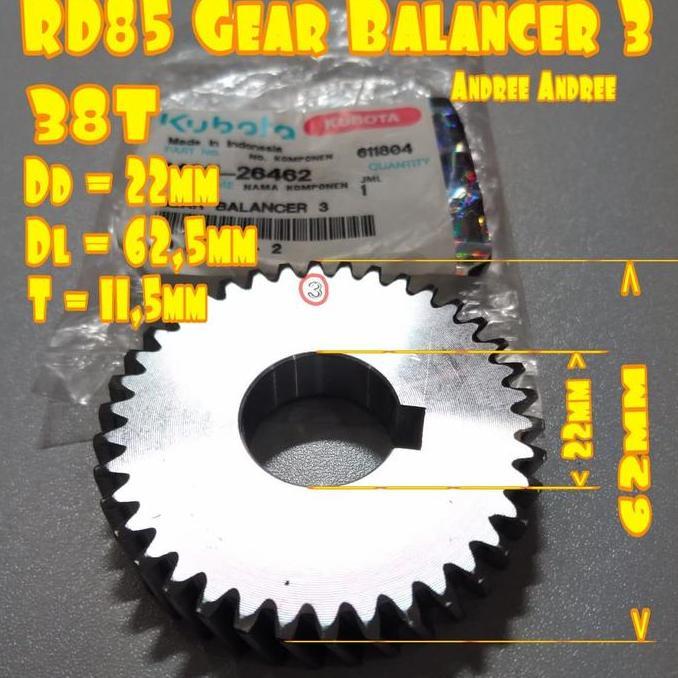 RD75 RD85 Gear Balancer 3 Gigi Bandulan Kubota RD-85 RD 75 85 Original