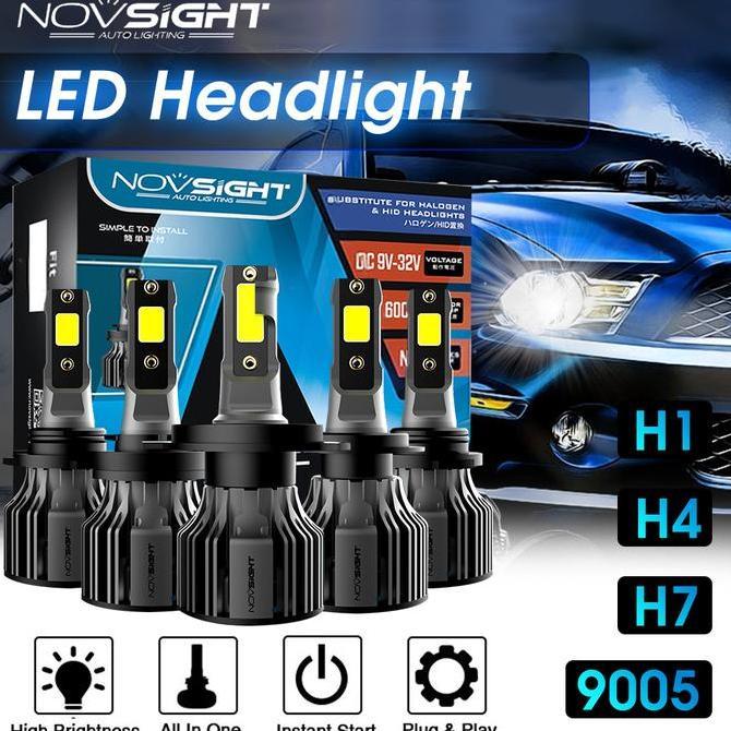 NOVSIGHT Lampu LED Headlight Lampu Utama Mobil H4 H7 H11 H1 9005 72W PREMIUM
