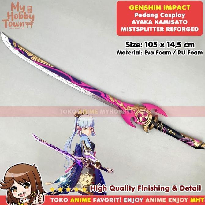 Replika Pedang Cosplay Genshin Impact Mistsplitter Reforged Ayaka (TERBAIK) (TERBARU) (TERMURAH)