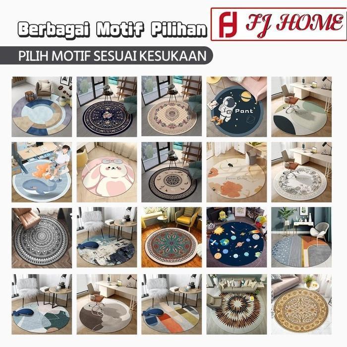 [Fj] Jakarta Baru - Karpet Bulat Motif Diameter Karpet Bulat Aestetik /Karpet Bulat Modern