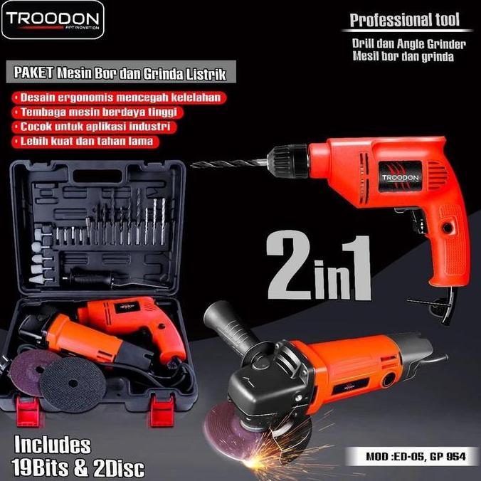 TROODON Mesin bor gerinda set satu paket mesin bor gerinda / mesin bor gerinda mini / paket mesin ge