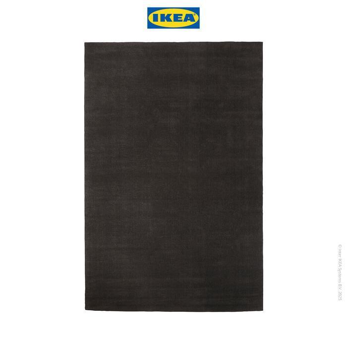 IKEA BUSSFIL Karpet Bulu Tipis Abu Tua 120x180cm Furniture Kain Karet