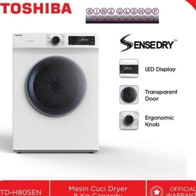 MESIN PENGERING TOSHIBA TD-H80SEN DRYER 8KG LAUNDRY SENSEDRY TDH80SEN (TERBAIK) (TERBARU) (TERMURAH)