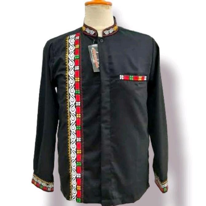 PREMIUM Baju Koko Aceh Bordir Motif Kerawang Gayo Aceh Lengan Panjang Muslim Pria Dewasa Toyobo PREM