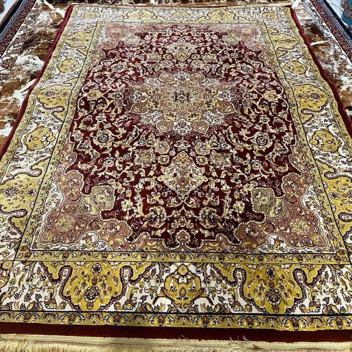 Permadani royal UK 160*230 import turkey rumbai gold Bludru karpet turki Motif ruang tamu tahan lama