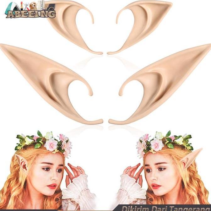 PUMERIA Telinga Elf 2pcs Telinga Palsu Silikon Elf Ears Aksesoris Cosplay
