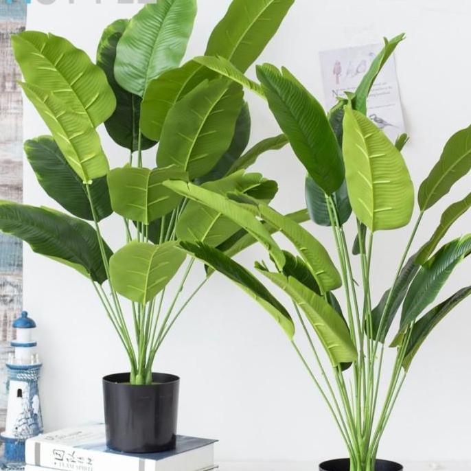 Daun Pisang Plastik Tanaman Hias Talas Artificial Tanpa Pot Besar