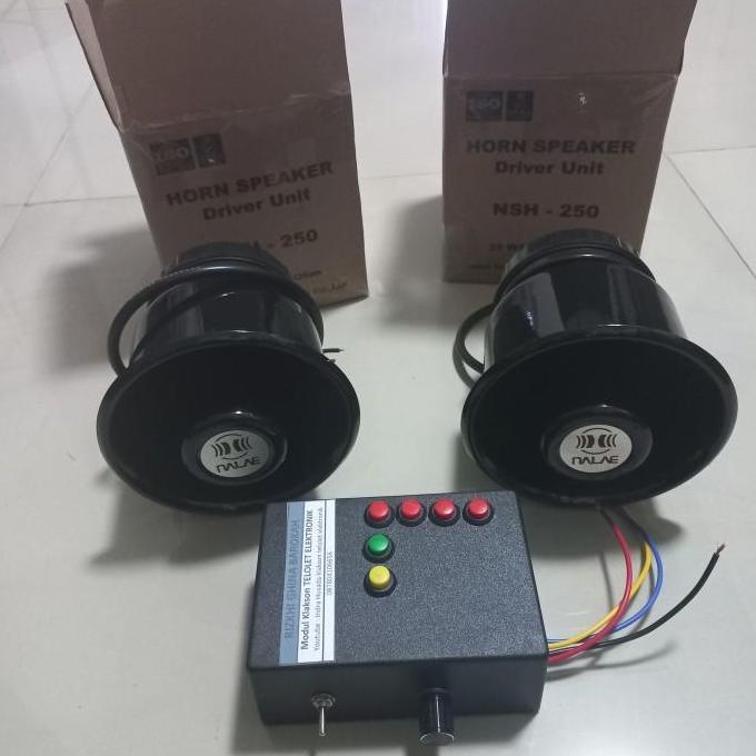 Klakson Truk / Klakson Bus / Klakson Telolet KLAKSON 4 TOMBOL TELOLET BASURI DOBEL TOA Hitam 24 v