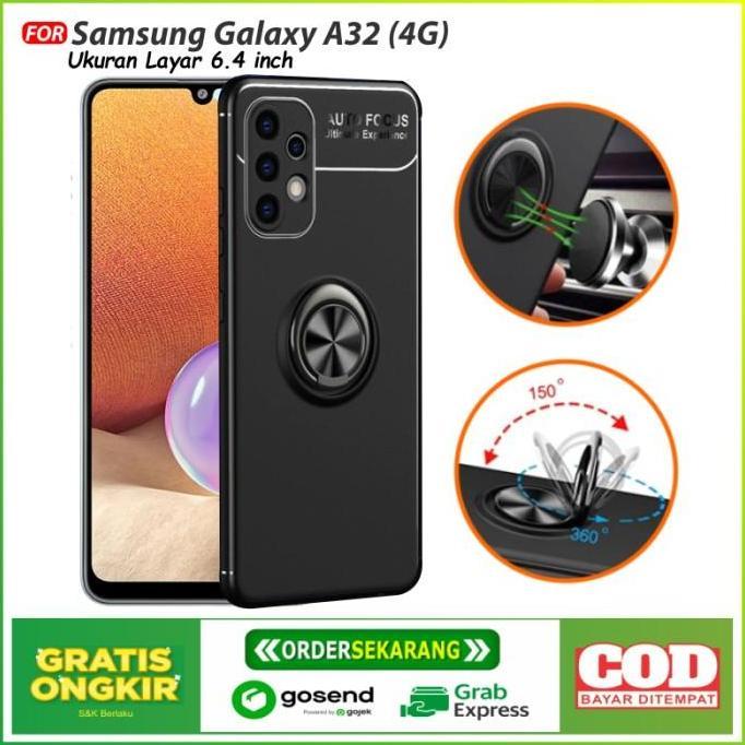Soft Case AutoFocus Magnetic Ring For Samsung Galaxy A32 4G Versi