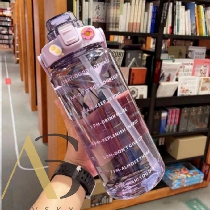 BOTOL MINUM 2 LITER / BOTOL BENING MOTIVASI 2 L / BOTOL MINUM VIRAL