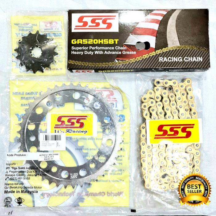 Gear Set Sss Honda Cbr 250 Rr / Cbr 250 Led/All New Cbr 250Rr Tipe 520 Original Dan Terpercaya