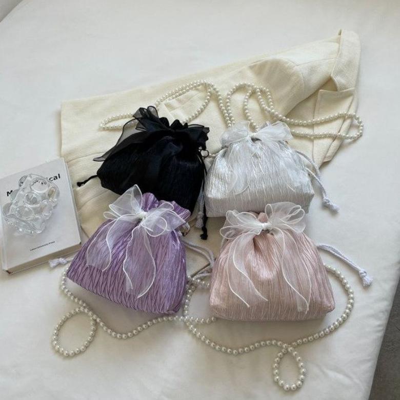 TAS SERUT PITA KOREAN STYLE/ TAS SERUT MUTIARA PITA/ TAS SERUT SELEMPANG MUTIARA terlaris