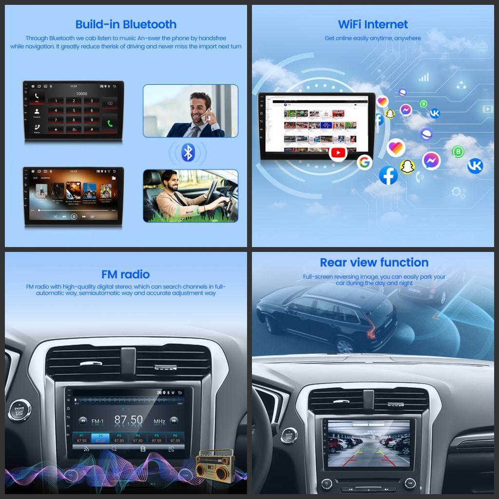 Universal 8G+128G Single Din | 7/9 Inch Android 13 Head Unit Untuk Semua 12V Mobil Ips Layer Car Ste