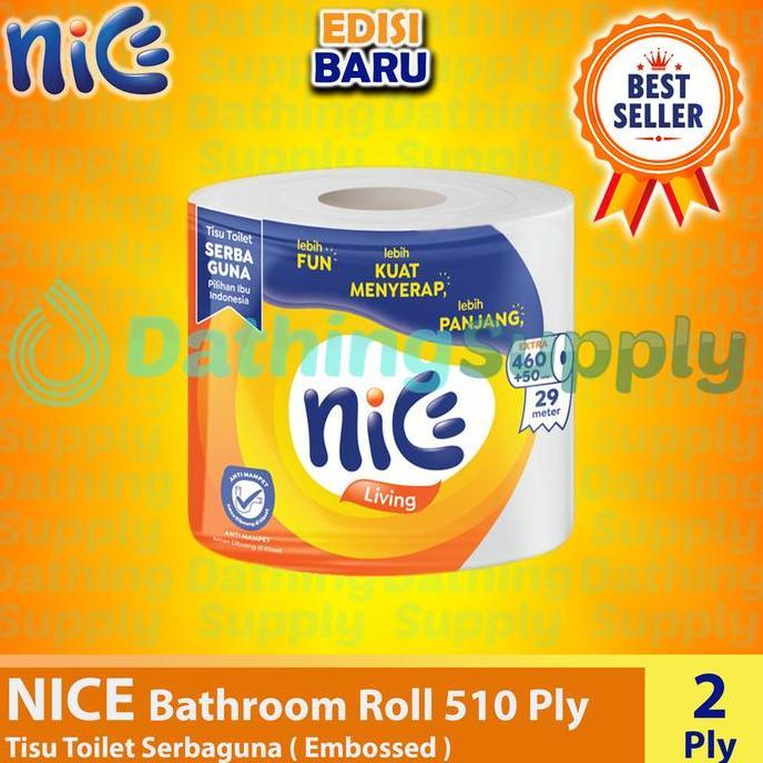 WANIMAYUR - ( PAKET 12 ROLL ) TISSUE NICE ELEGANT TOILET ROLL 46+5 PLY / TISU BATHROOM KECIL / KEMAS