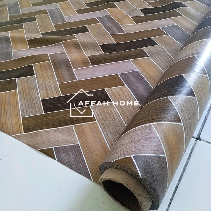 Karpet Lantai Vinyl Beragam Motif Untuk Alas Ruang Tamu - Tikar Lantai Plastik Per Roll Atau Meteran