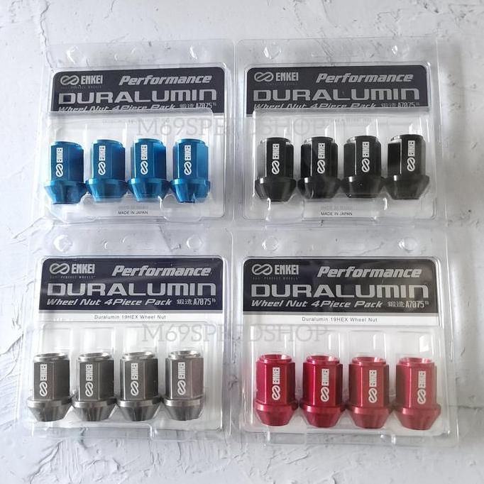 xenabor65 - enkei duralumin wheel nut m12 x 1.5 / m12 x 1.25 (4pcs/pack) baut lugnut enkei