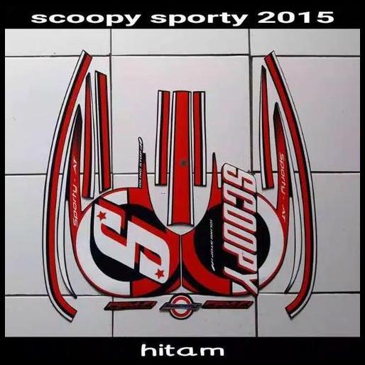 TERLARIS (ORI) STRIPING STICKER BODY HONDA SCOOPY FI 2015 2016 HITAM PUTIH 