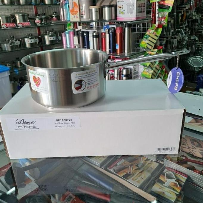 ,,,,,,,] BP1900720 Panci Shallow Sauce Pan D20cm Bima Chefs, SUS 304