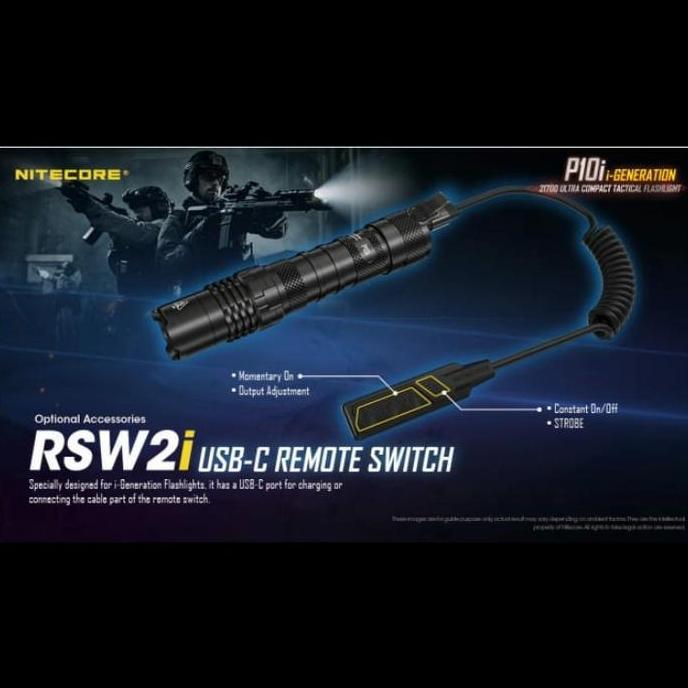 Ready stock USB-C Remote Switch Nitecore RSW2i for Senter Nitecore Series i