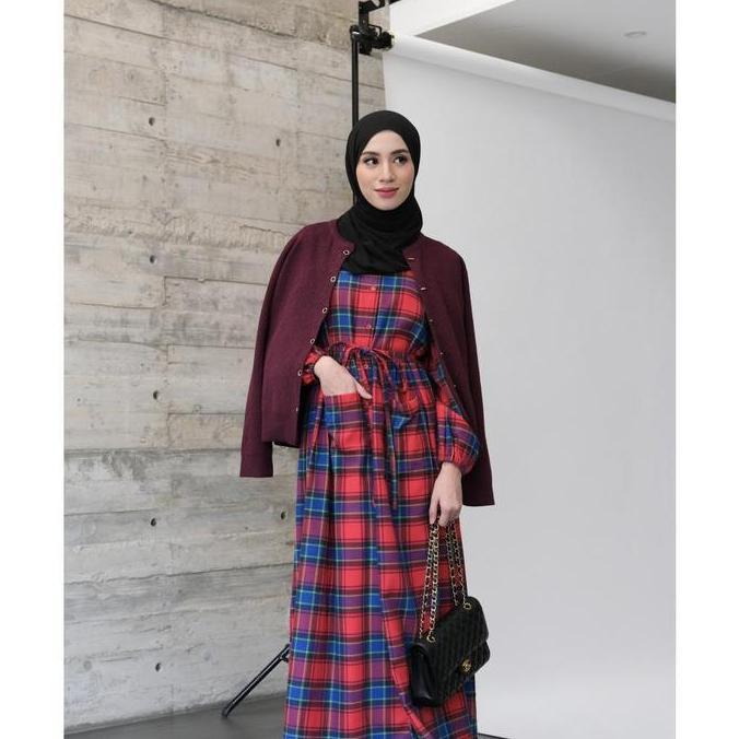 Murah GONEGANI OFFICIAL - Dress Motif Tartan Bahan Flanel Union Dress Non COD