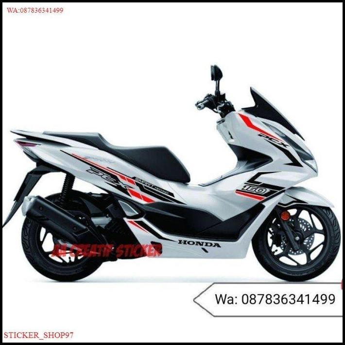 GRATIS ONGKIR STIKER PCX 160 CUTTING STICKER HONDA PCX 160 BODY PUTIH STIKER HITAM 