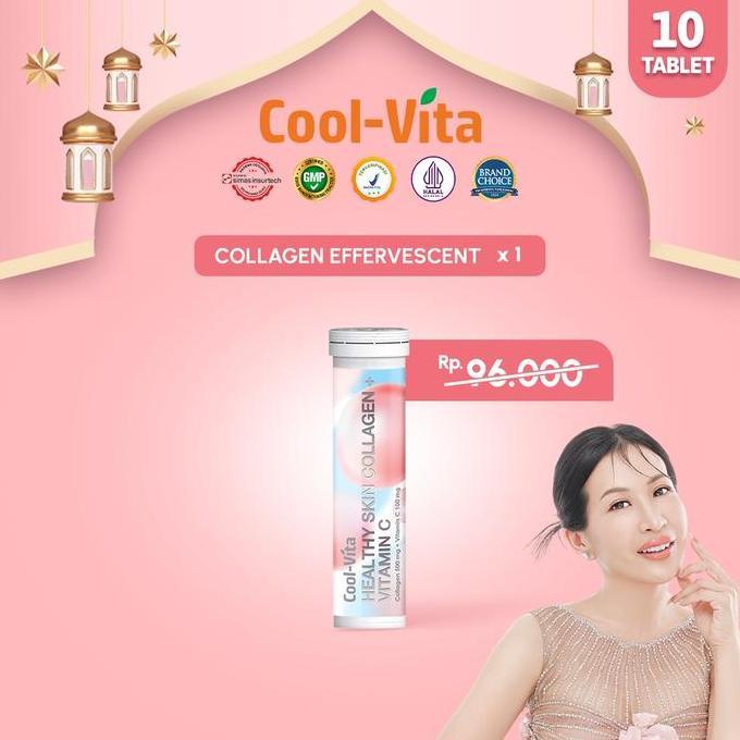 [EXCLUSIVE MAMI LOUISSE] 10 Tablet (1 Tube) Coolvita Collagen Effervescent - Minuman Larut Rasa Peac