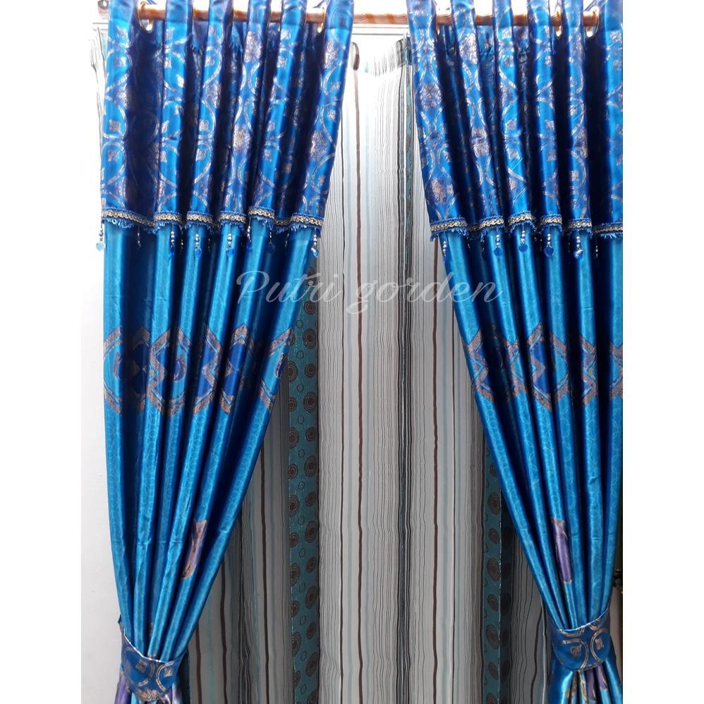 Gorden Blackout Poni Lurus Printing Tulip Pm Biru