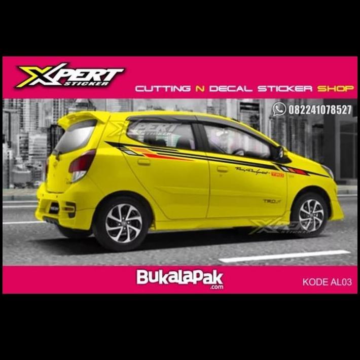 GRATIS ONGKIR STICKER MOBIL AGYA AYLA STRIPING MOBIL STIKER AGYA AYLA KUNING SPORTY
