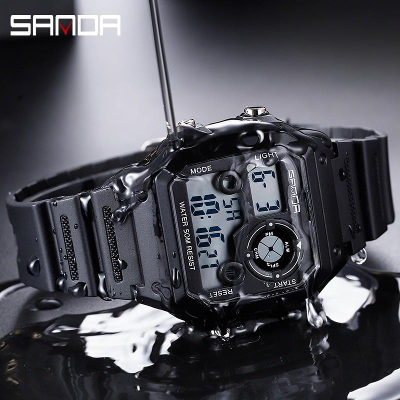 Sanda 418 Jam Tangan Pria Digital Tali Rubber Chronograph Anti Air