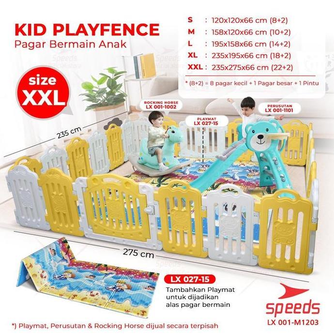 SPEEDS Pagar Bayi Playfence Mainan Anak Pagar Anak Babyfence 001-1203