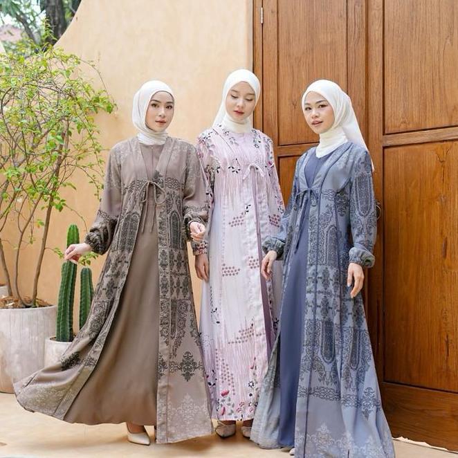 Joley Cloth Nelia Dress Motif 2026 Abaya Simple Gamis Desmaid Wanita Sarimbit Seragam Keluarga Butik