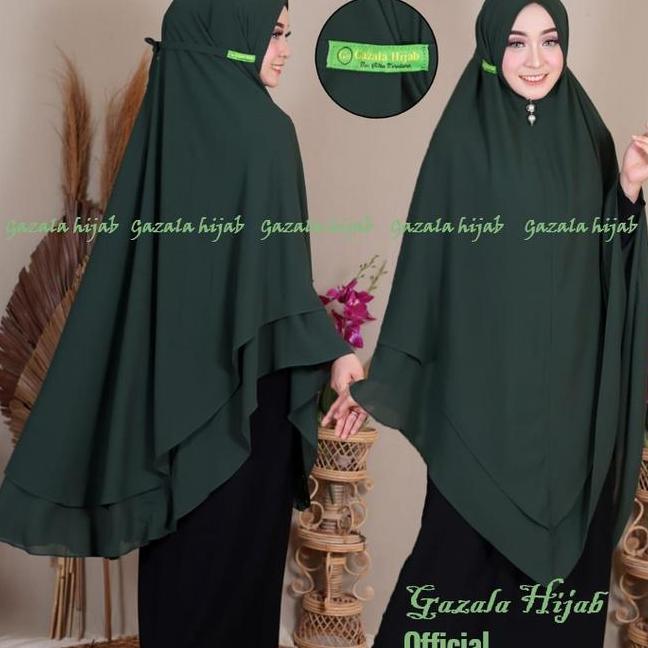 Khimar Tali Jumbo Pinguin 2 Layer Kerudung Syari Panjang Ceruty