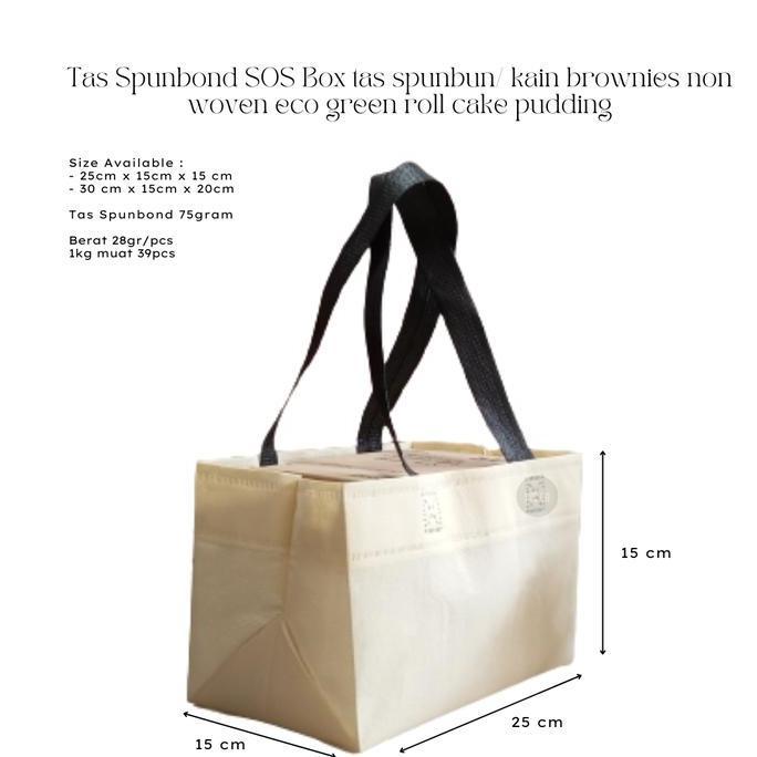 ] 12pcs - Tas Spunbond SOS Box 25x15x20 30x15x20 tas spunbun/ kain brownies non woven eco green roll